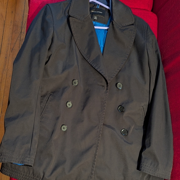 Banana Republic Black Double-Breasted Coat - Picture 2 of 7